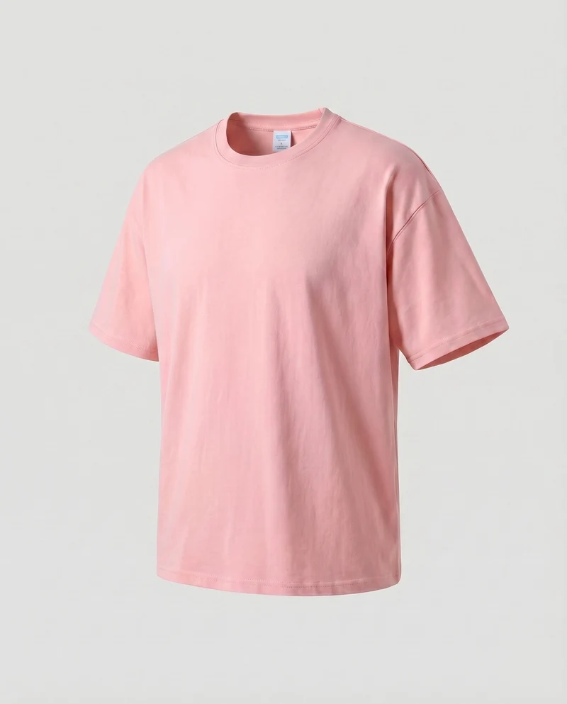 Unisex Baumwoll-T-Shirt Boxy-Schnitt Überschnittene Schultern Oversize
