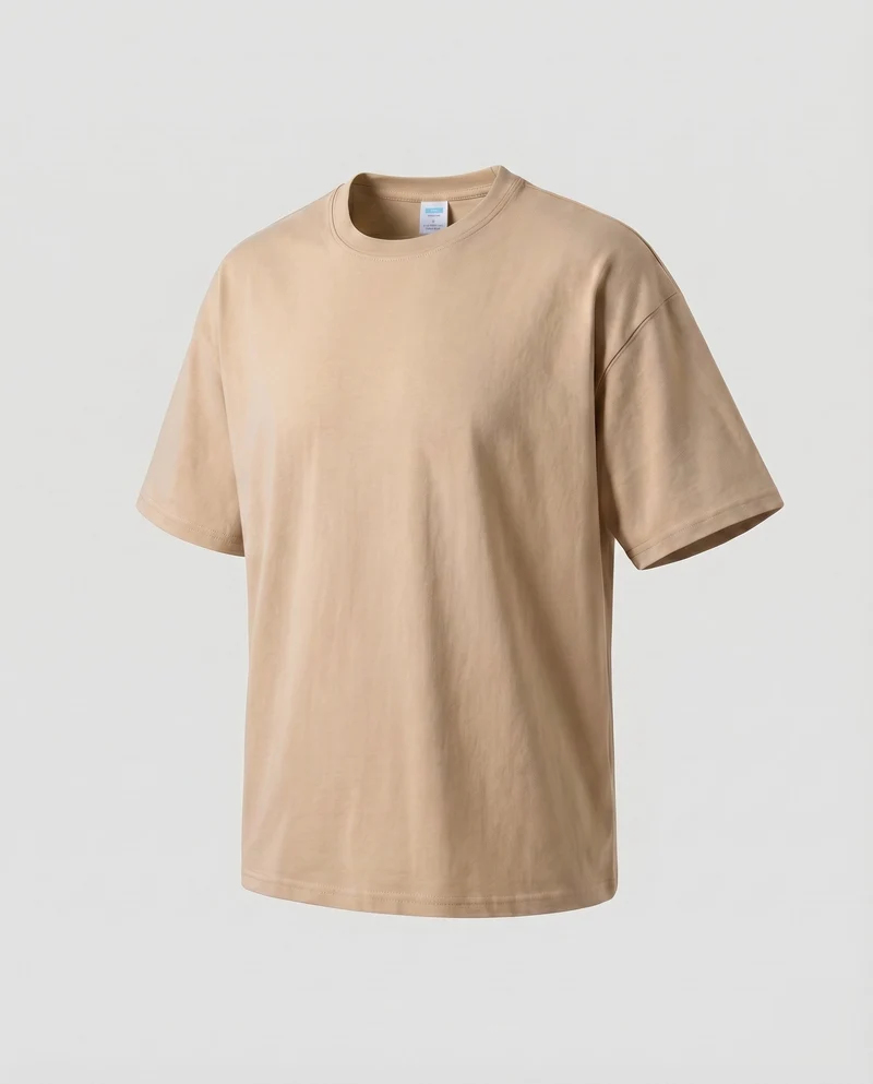Unisex Baumwoll-T-Shirt Boxy-Schnitt Überschnittene Schultern Oversize