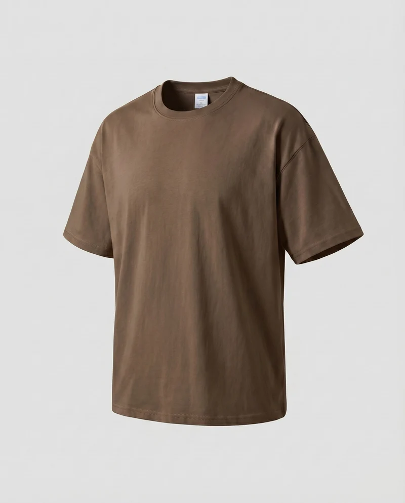 Unisex Baumwoll-T-Shirt Boxy-Schnitt Überschnittene Schultern Oversize