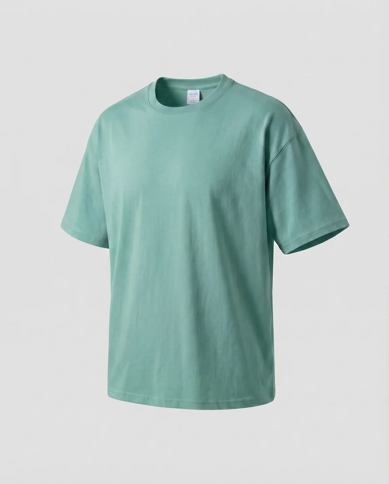 Unisex Baumwoll-T-Shirt Boxy-Schnitt Überschnittene Schultern Oversize