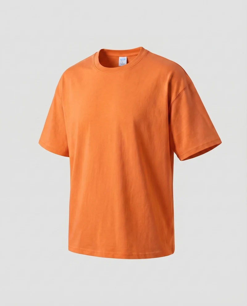 Unisex Baumwoll-T-Shirt Boxy-Schnitt Überschnittene Schultern Oversize