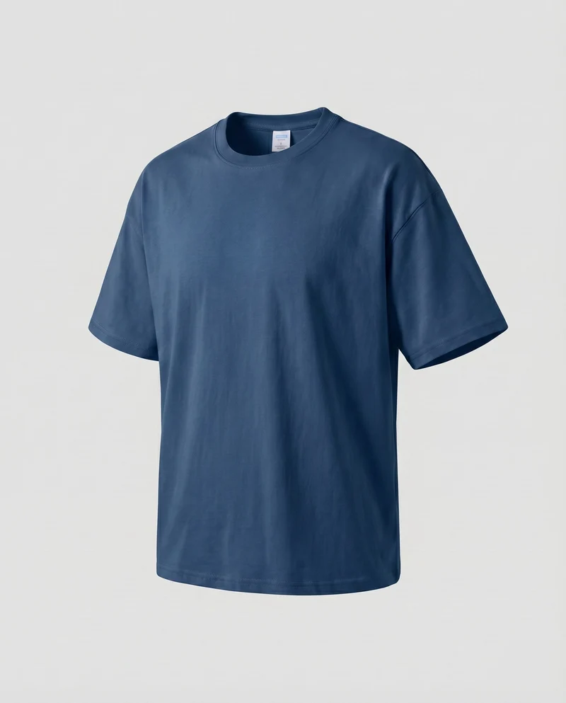Unisex Baumwoll-T-Shirt Boxy-Schnitt Überschnittene Schultern Oversize