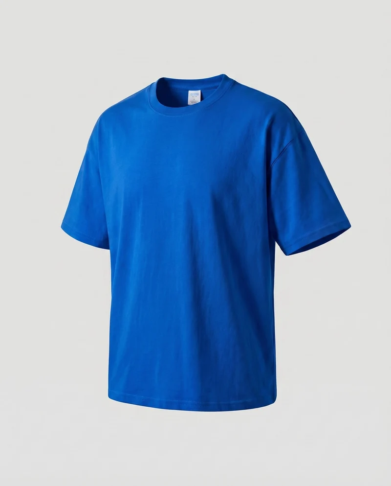 Unisex Baumwoll-T-Shirt Boxy-Schnitt Überschnittene Schultern Oversize