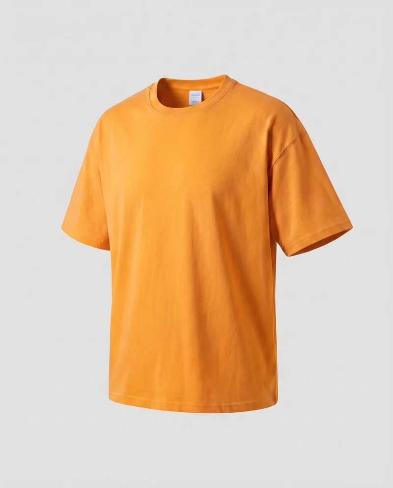 Unisex Baumwoll-T-Shirt Boxy-Schnitt Überschnittene Schultern Oversize