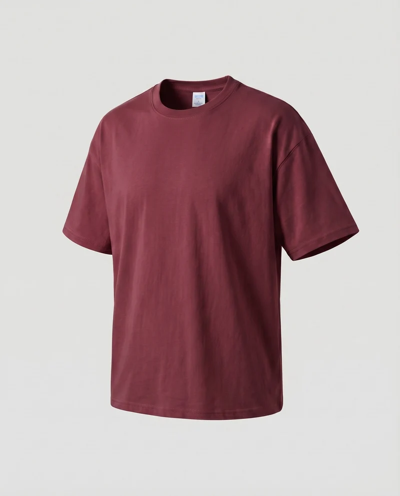 Unisex Baumwoll-T-Shirt Boxy-Schnitt Überschnittene Schultern Oversize