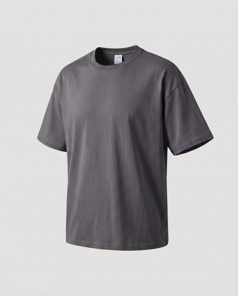 Unisex Baumwoll-T-Shirt Boxy-Schnitt Überschnittene Schultern Oversize