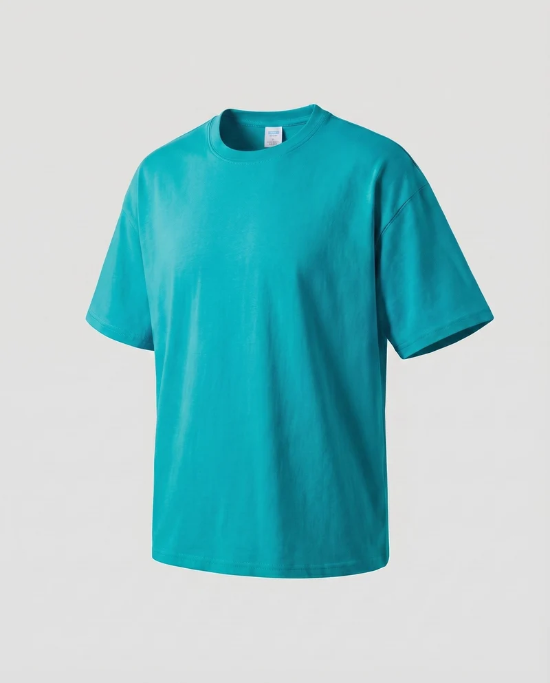 Unisex Baumwoll-T-Shirt Boxy-Schnitt Überschnittene Schultern Oversize