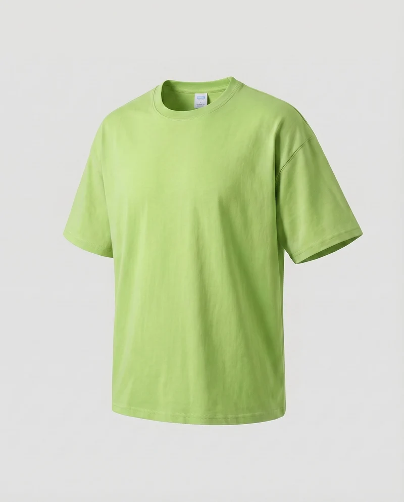 Unisex Baumwoll-T-Shirt Boxy-Schnitt Überschnittene Schultern Oversize