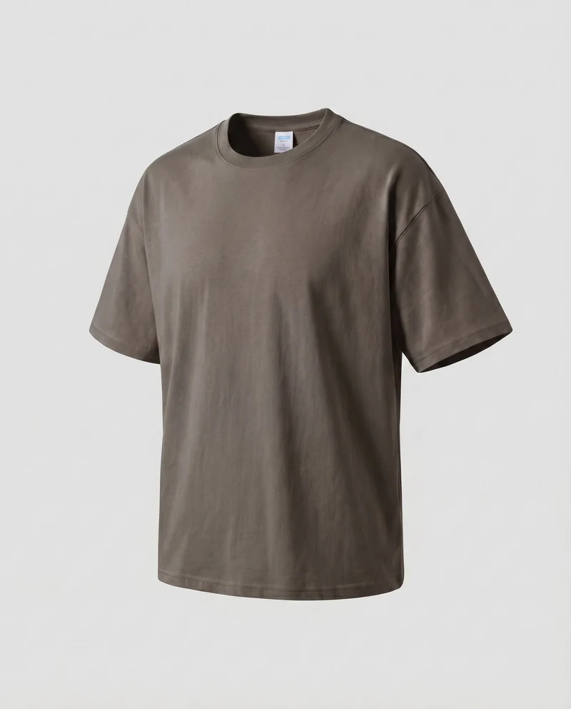 Unisex Baumwoll-T-Shirt Boxy-Schnitt Überschnittene Schultern Oversize