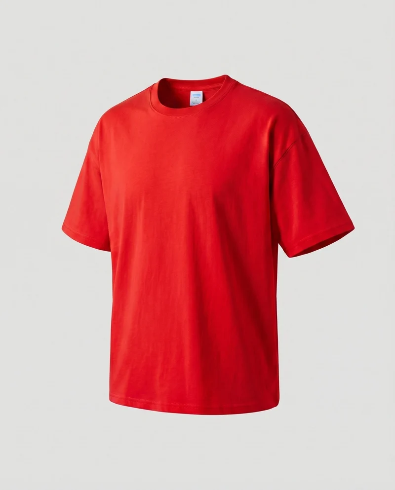 Unisex Baumwoll-T-Shirt Boxy-Schnitt Überschnittene Schultern Oversize