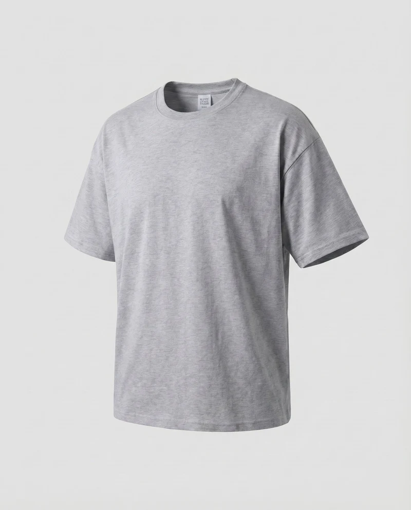 Unisex Baumwoll-T-Shirt Boxy-Schnitt Überschnittene Schultern Oversize