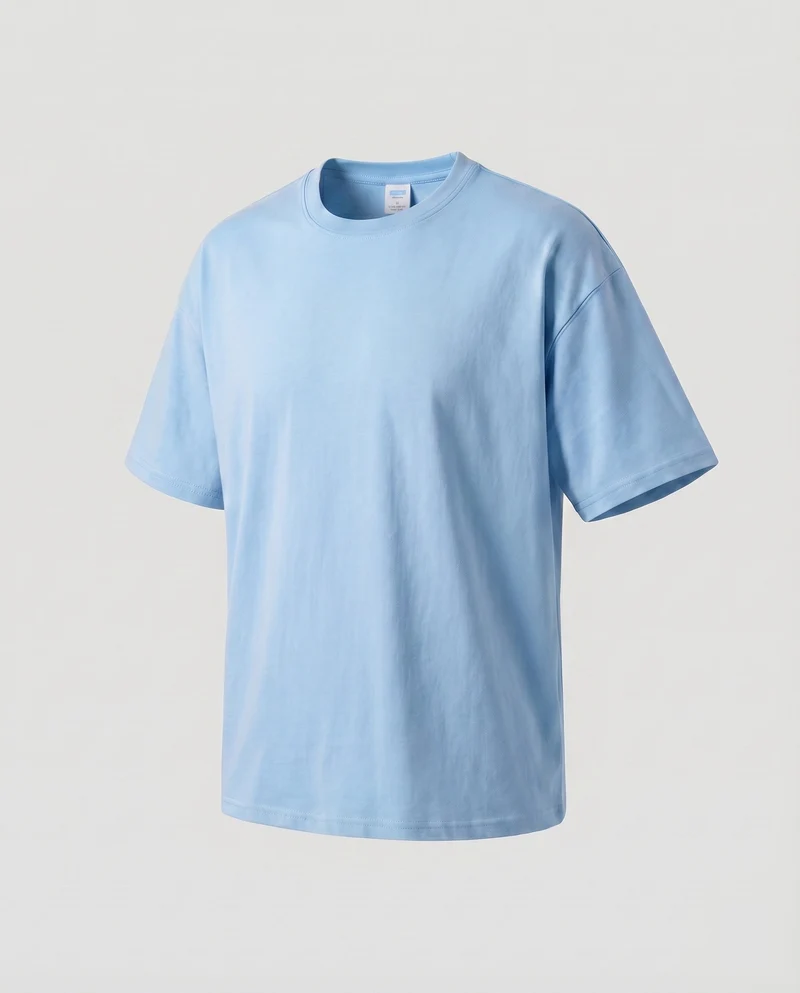 Unisex Baumwoll-T-Shirt Boxy-Schnitt Überschnittene Schultern Oversize