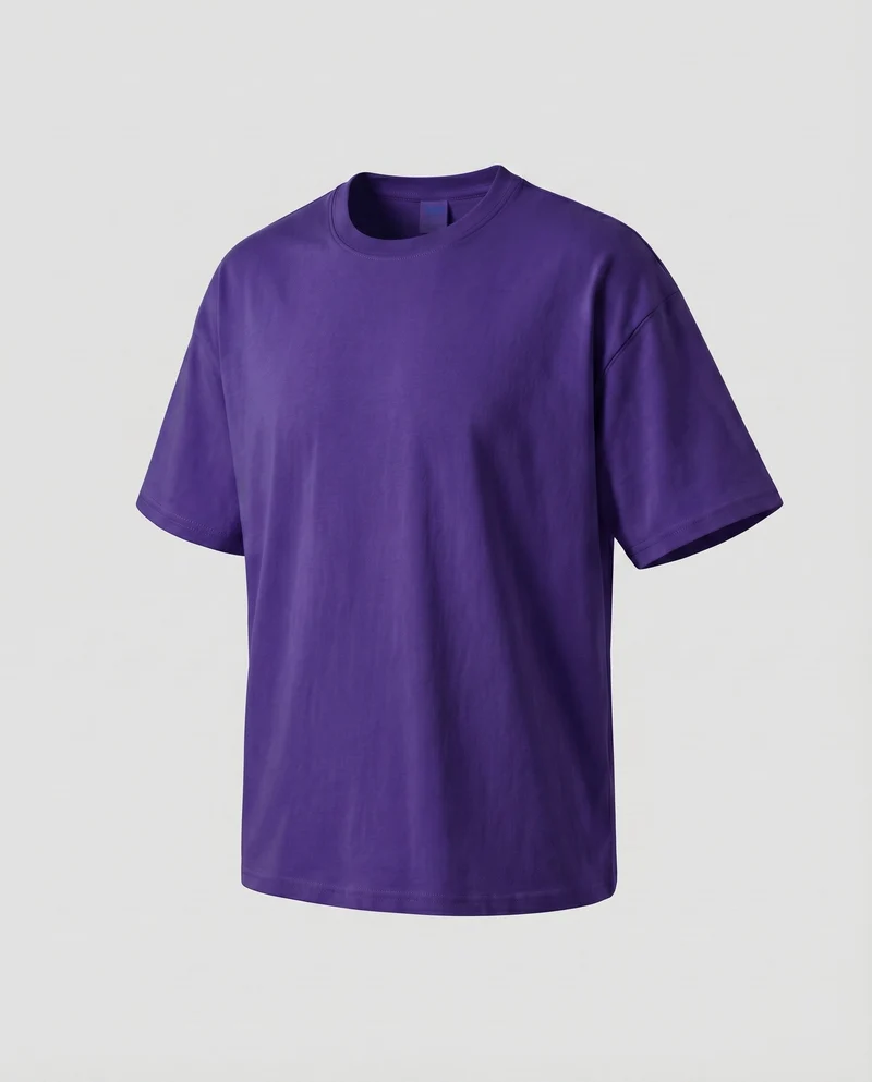 Unisex Baumwoll-T-Shirt Boxy-Schnitt Überschnittene Schultern Oversize