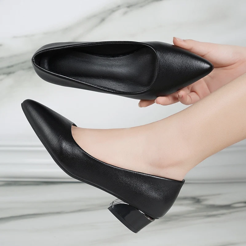 Damen elegante spitze Pumps mit komfortablem Blockabsatz Nord Taschen