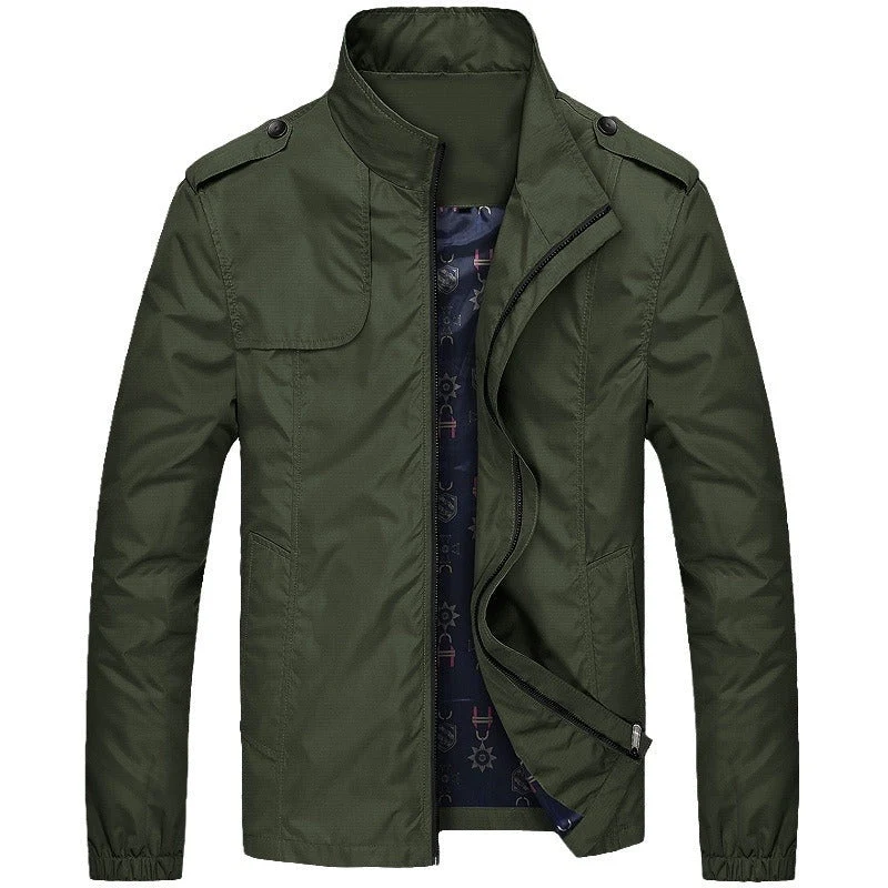 Freizeitjacke Slim Fit - Winddichte Übergangsjacke mit Stehkragen und Taschen, Modernes Design für Alltag und Outdoor