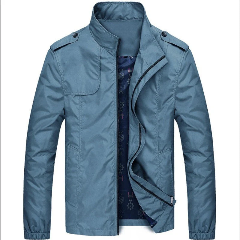 Freizeitjacke Slim Fit - Winddichte Übergangsjacke mit Stehkragen und Taschen, Modernes Design für Alltag und Outdoor