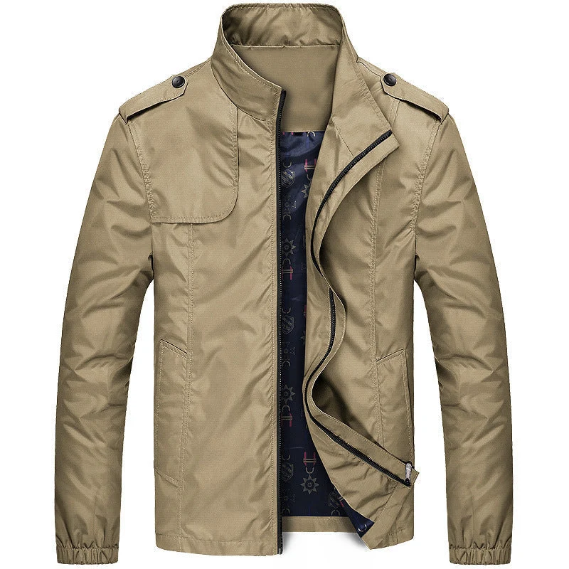 Freizeitjacke Slim Fit - Winddichte Übergangsjacke mit Stehkragen und Taschen, Modernes Design für Alltag und Outdoor