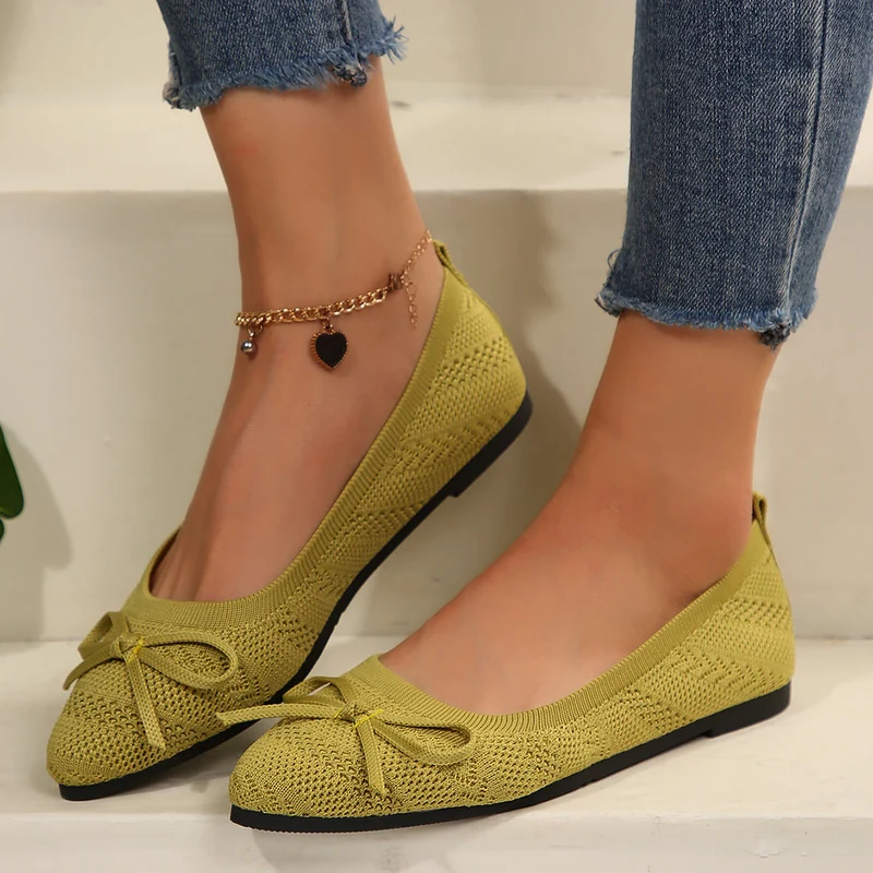Damen elegante Ballerinas mit stylischem Schleifen-Detail aus atmungsaktivem GewNord Taschene Nord Taschen