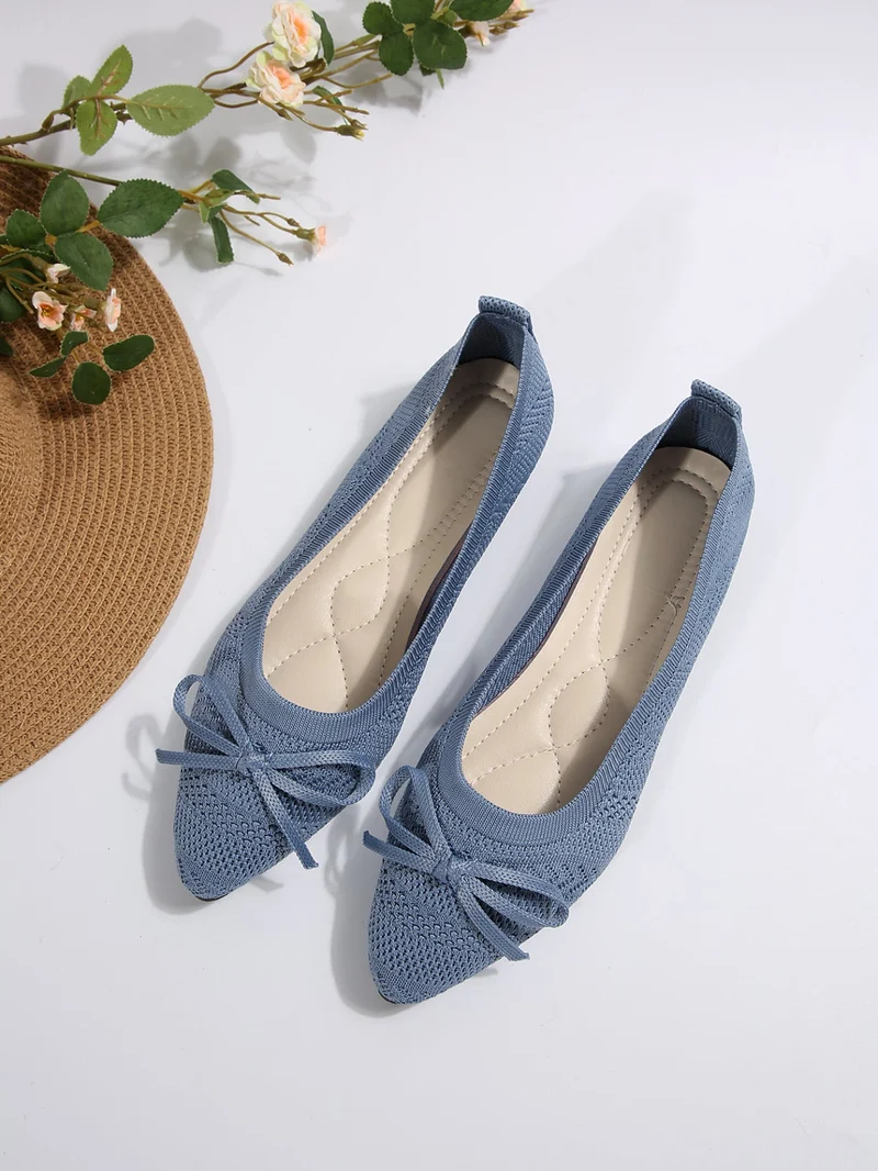 Damen elegante Ballerinas mit stylischem Schleifen-Detail aus atmungsaktivem GewNord Taschene Nord Taschen