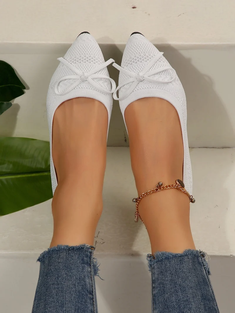Damen elegante Ballerinas mit stylischem Schleifen-Detail aus atmungsaktivem GewNord Taschene Nord Taschen