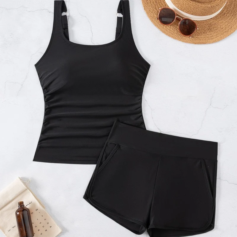 Damen Tankini-Set mit figurbetontem Oberteil und praktischen Shorts Nord Taschen
