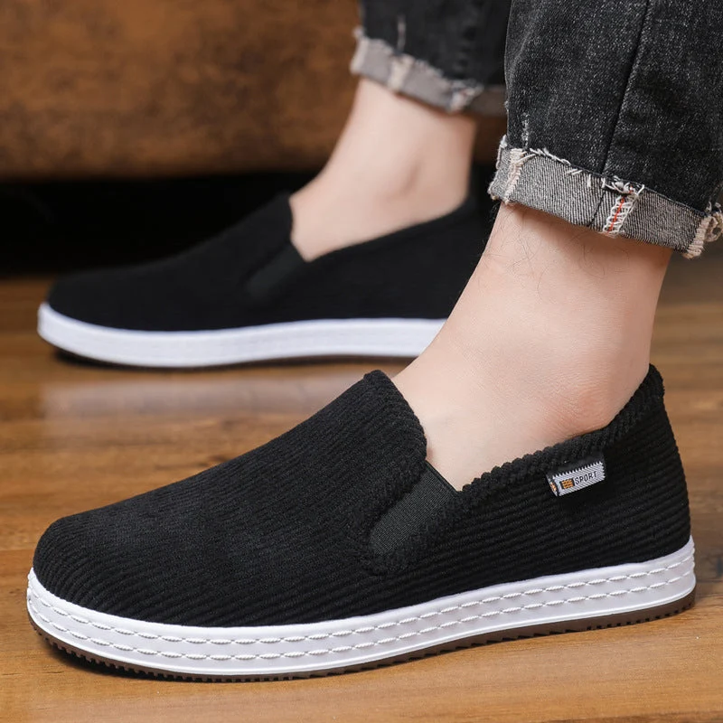 Damen Bequeme Cord-Slipper mit elastischem Einstieg