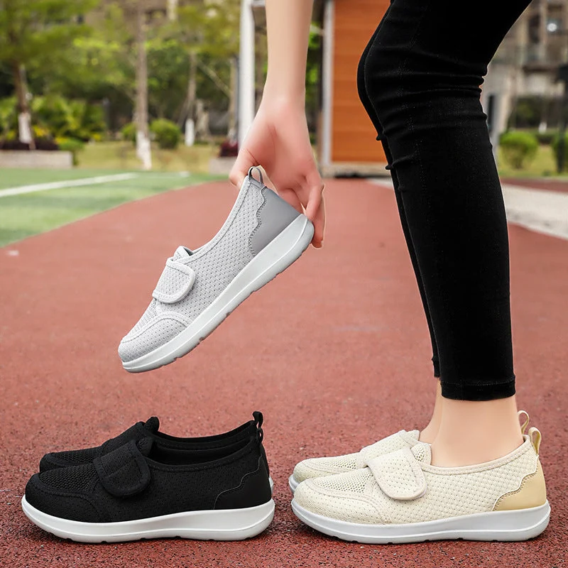 Damen Slip-On Sportliche Sneakers mit verstellbarem Klettverschluss Nord Taschen