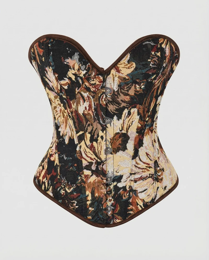 Damen Edle Herzförmiger Ausschnitt Jacquard Jacquard Korsetttop