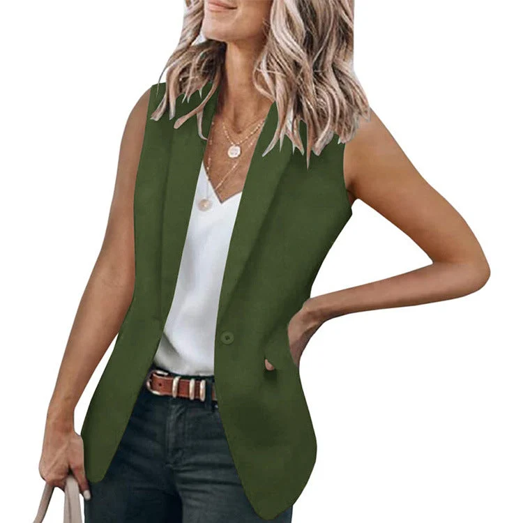 Damen Ärmelloser Blazer im modernen Schnitt mit tiefen Taschen