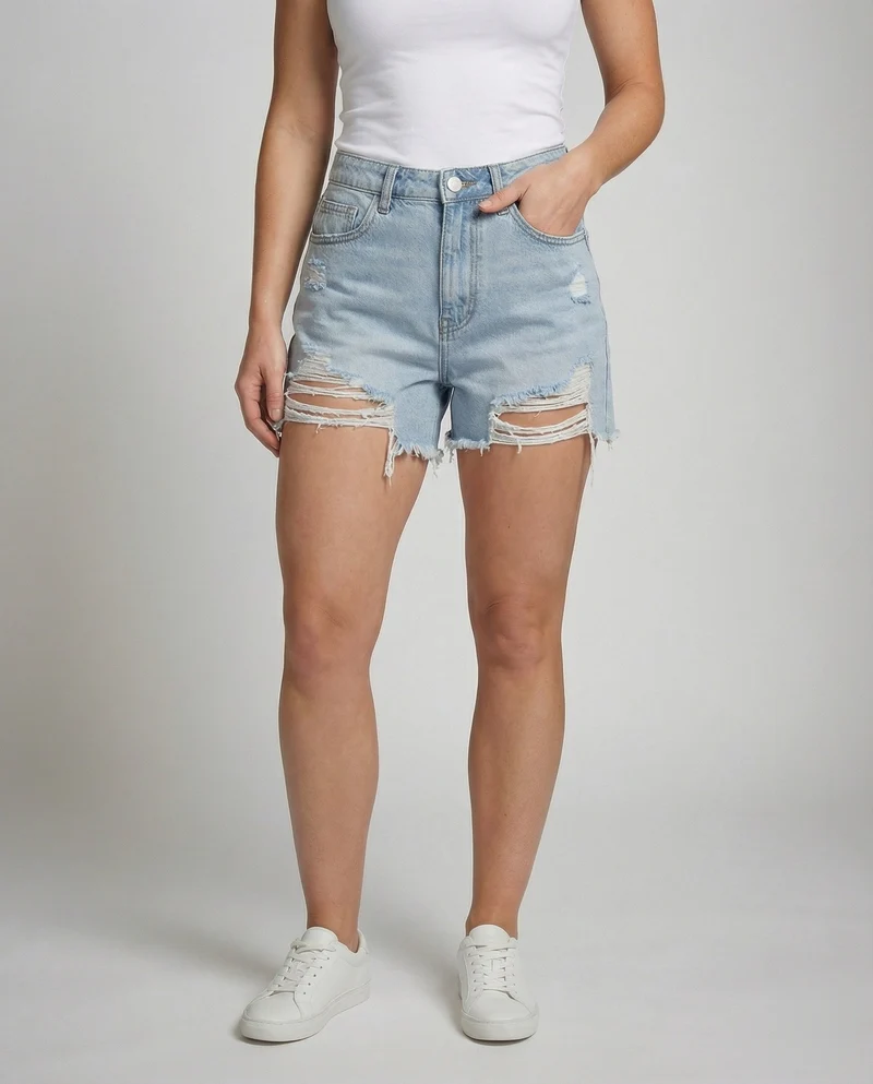 Damen Jeans Shorts Destroyed