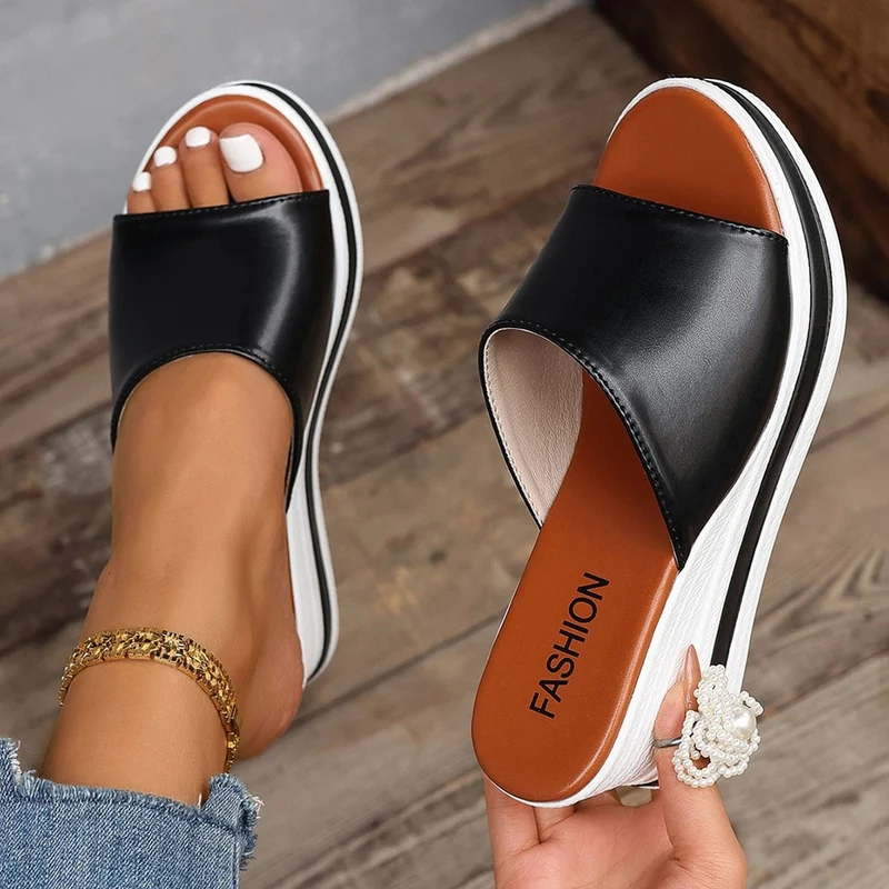 Damen Plattform-Pantoletten mit elegantem Design und offenem Schnitt Nord Taschen
