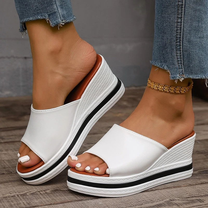 Damen Plattform-Pantoletten mit elegantem Design und offenem Schnitt Nord Taschen