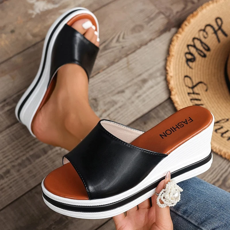 Damen Plattform-Pantoletten mit elegantem Design und offenem Schnitt Nord Taschen