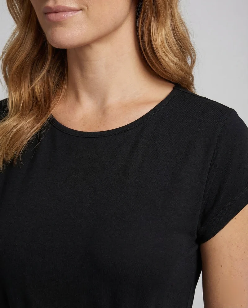 Damen Jersey-Midikleid Tulpenrock Bindegürtel