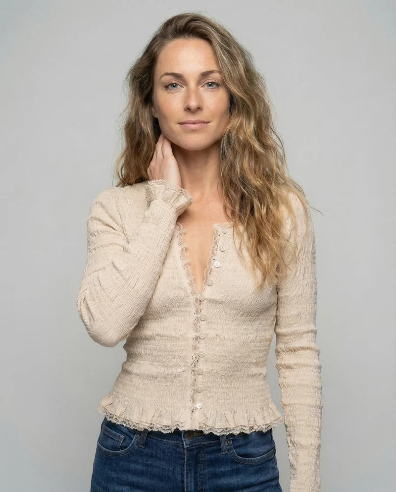 Damen Taillierte Strickjacke Smokstruktur