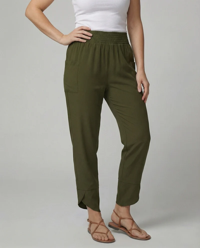 Damen elastische Freizeithose mit praktischen Taschen Nord Taschen
