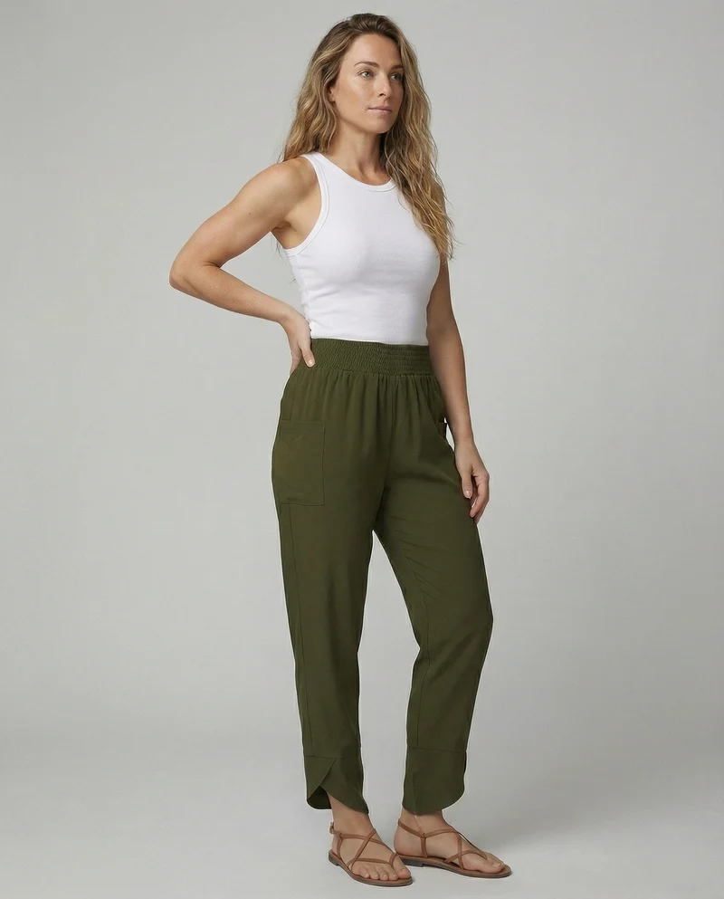 Damen elastische Freizeithose mit praktischen Taschen Nord Taschen