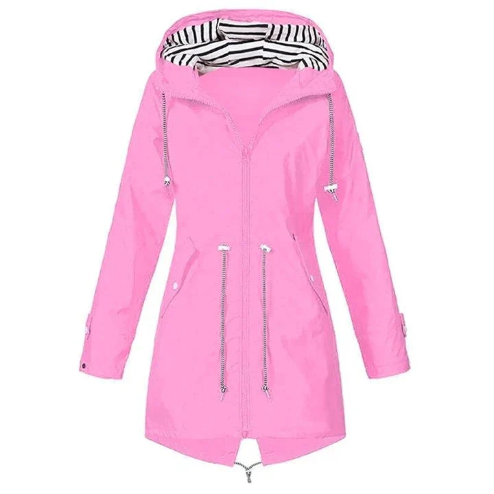 Wasserdichte Regenjacke Mit Kapuze Für Damen Stilvoll & Outdoor Tauglich