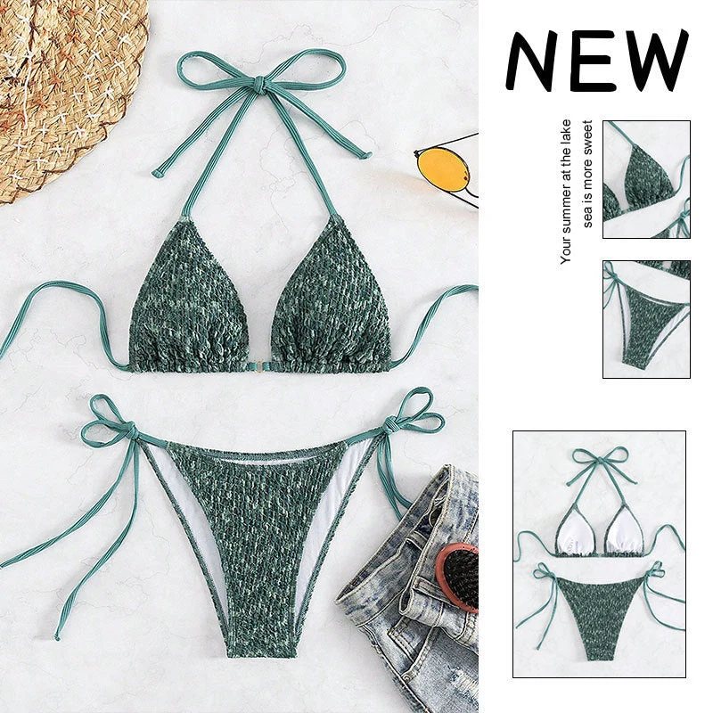 Damen Triangel-Bikini mit raffinierten BindNord Taschenändern Nord Taschen
