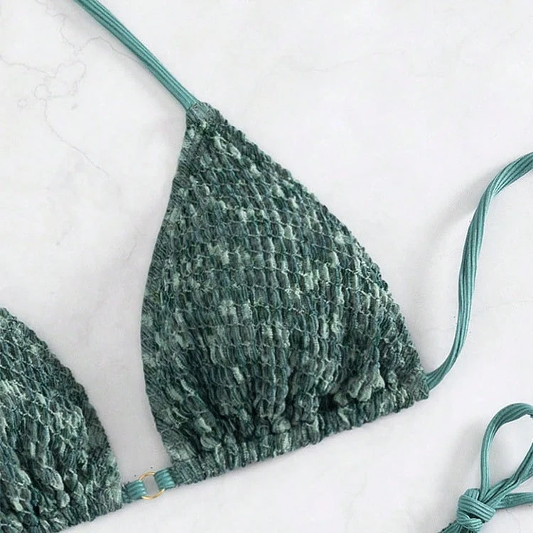 Damen Triangel-Bikini mit raffinierten BindNord Taschenändern Nord Taschen