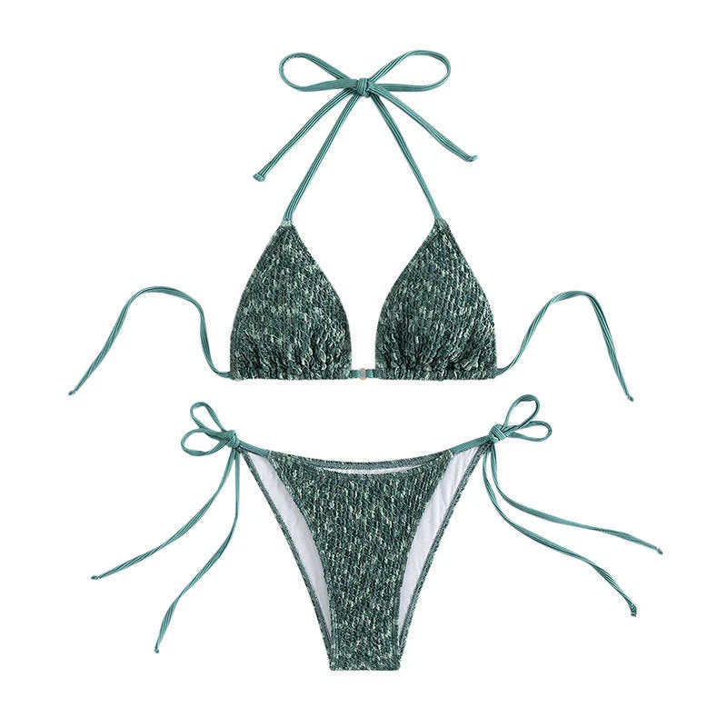 Damen Triangel-Bikini mit raffinierten BindNord Taschenändern Nord Taschen