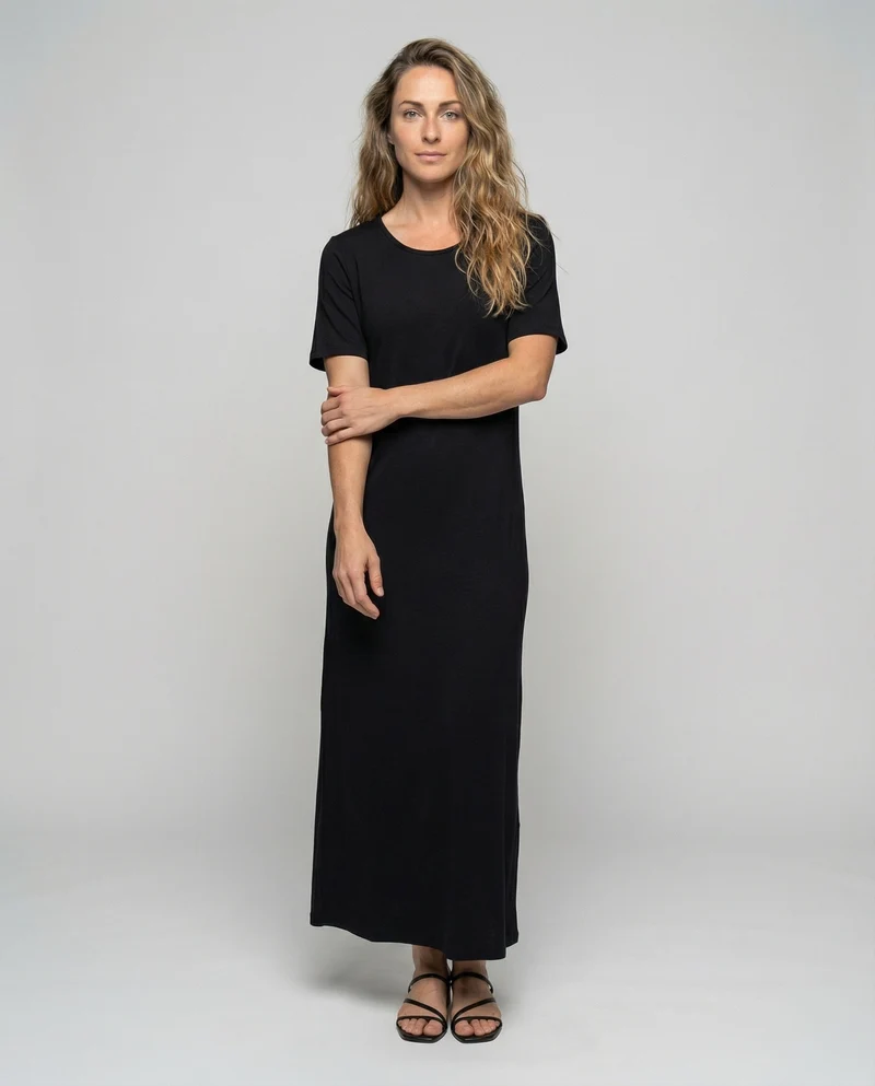 Damen knöchellanges Jersey-T-Shirt-Kleid