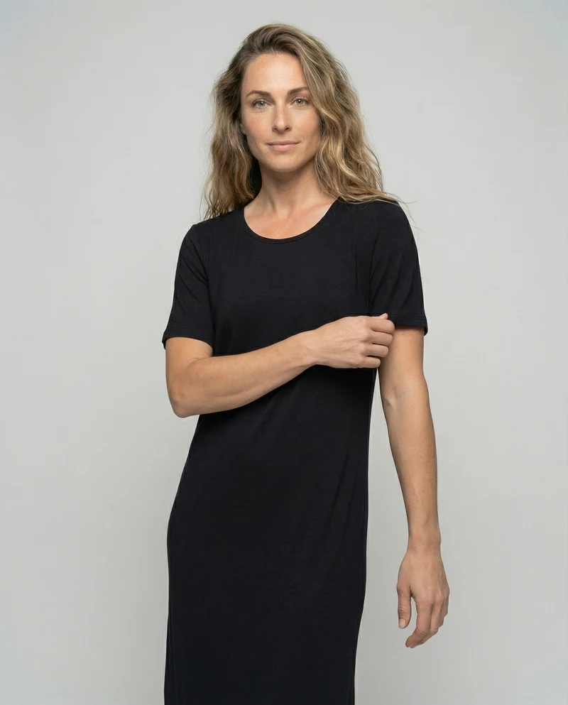 Damen knöchellanges Jersey-T-Shirt-Kleid