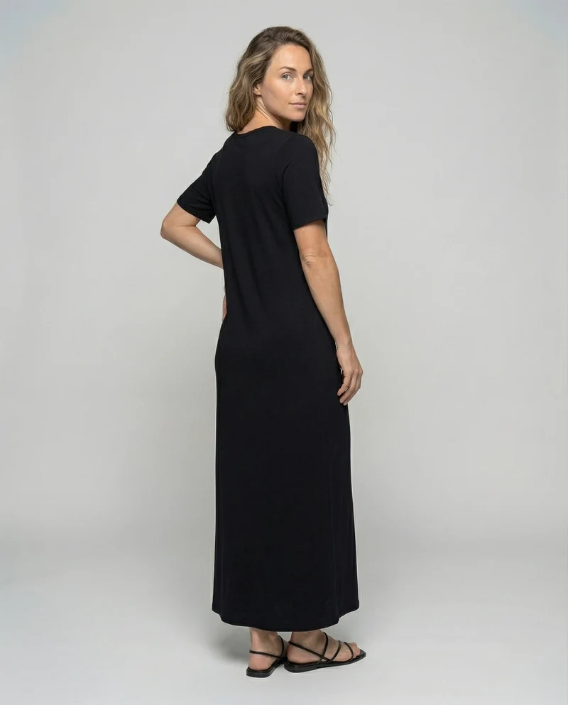 Damen knöchellanges Jersey-T-Shirt-Kleid