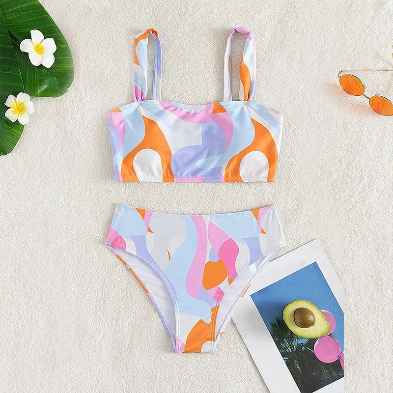 Damen Zweiteiliges Bikini-Set mit trendigem geometrischen Muster Nord Taschen