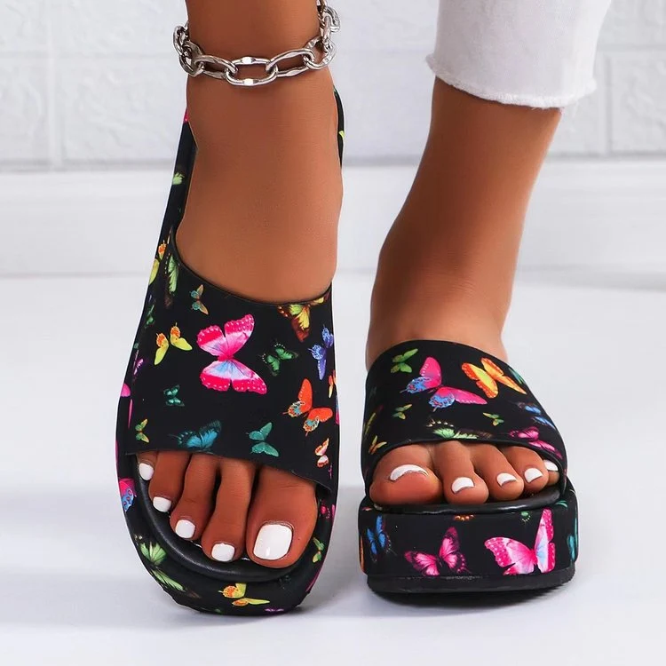 Damen Clogs mit elegantem Sonnenblumenmuster und komfortabler Plattform-Sohle Nord Taschen