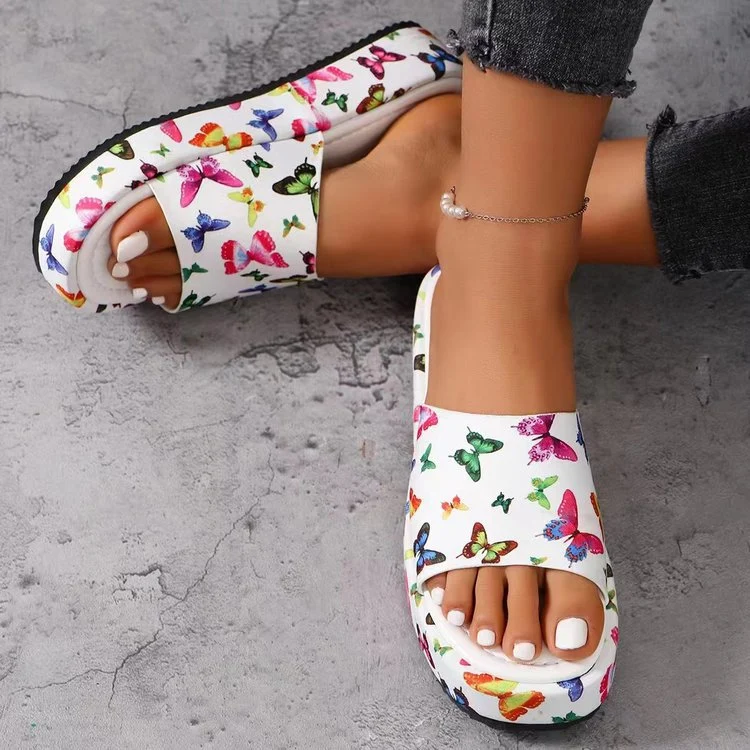 Damen Clogs mit elegantem Sonnenblumenmuster und komfortabler Plattform-Sohle Nord Taschen