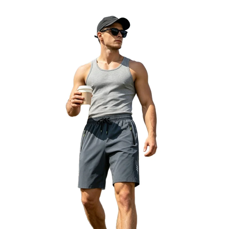 Herren nan sportliches Funktions-Tanktop aus atmungsaktivem Baumwollmix mit Stretch