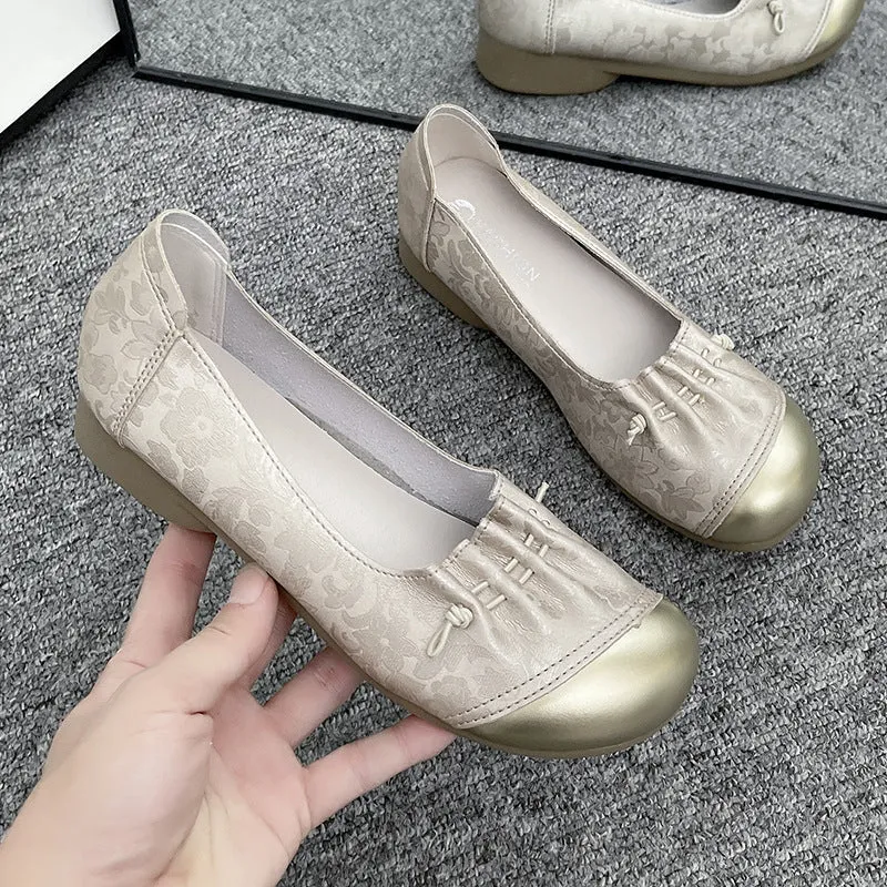 Damen elegante Ballerinas mit modischer Schleifenverzierung
