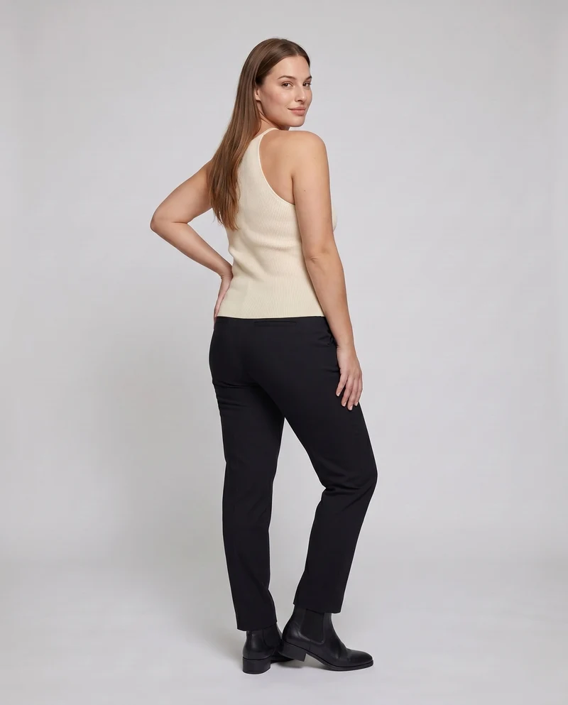 Damen Hochwertiges Strick-Tanktop mit feinen Rippdetails